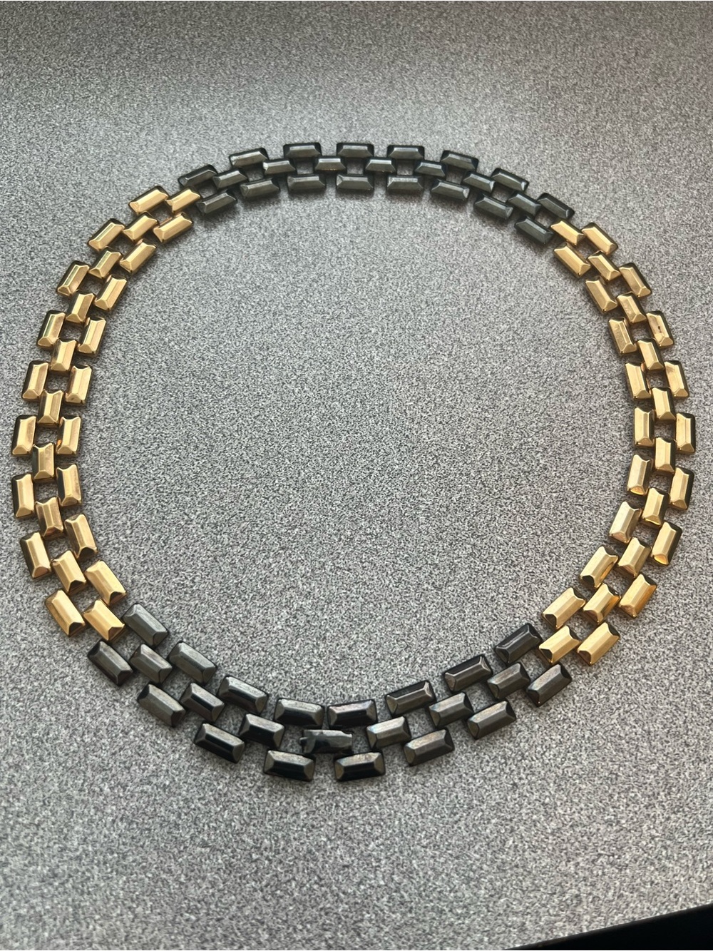 Avon Gold and Black Double Strand Link Necklace